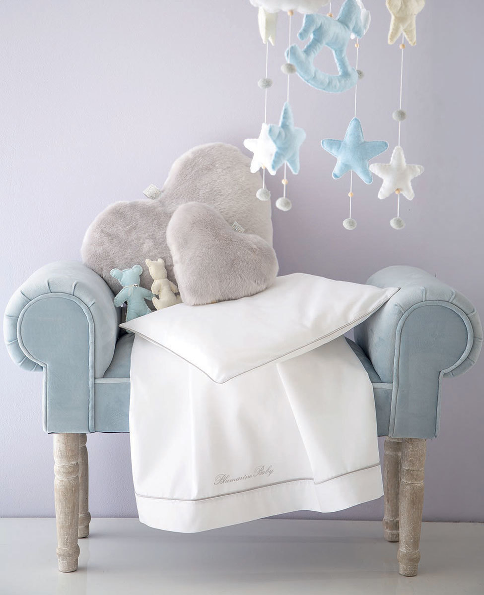 Sheet set for baby cradle Baby Blu