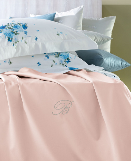 Copriletto liscio Note Blu