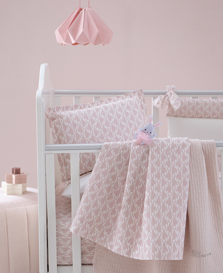 Sheet set for baby bed Bianconiglio