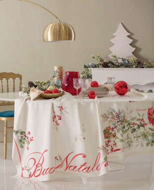 Tablecloth Buon Natale 170x360