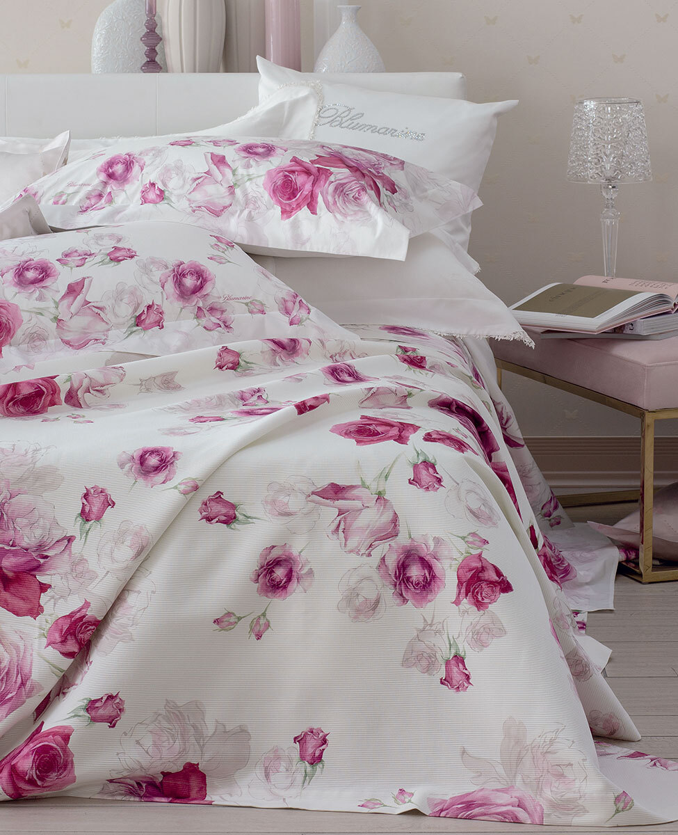 Bedspread in piquet Rose double bed