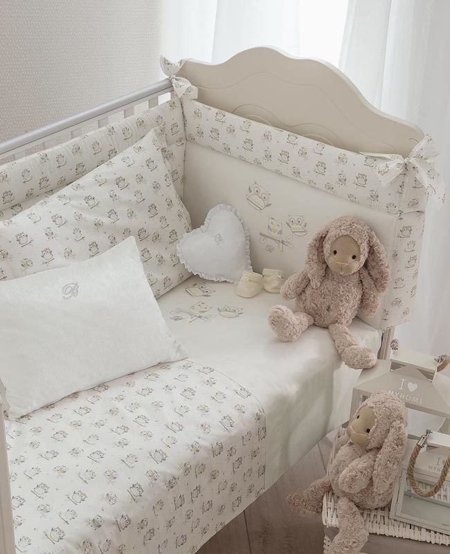 Completo Copripiumino Lettino Gufetti