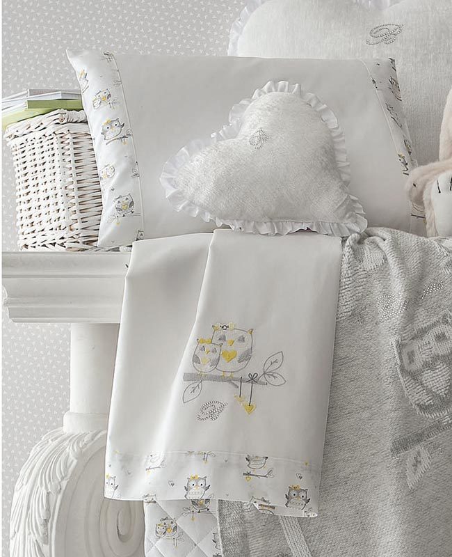 Lenzuola lettino Gufetti