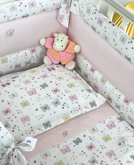 Set copripiumino lettino Farfalle