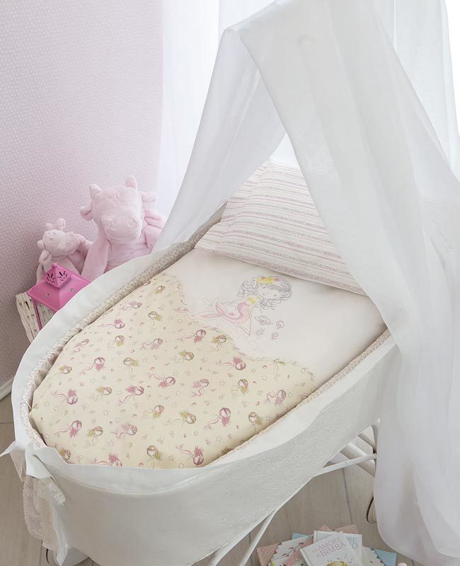 Duvet cover set for baby cradle Coralli