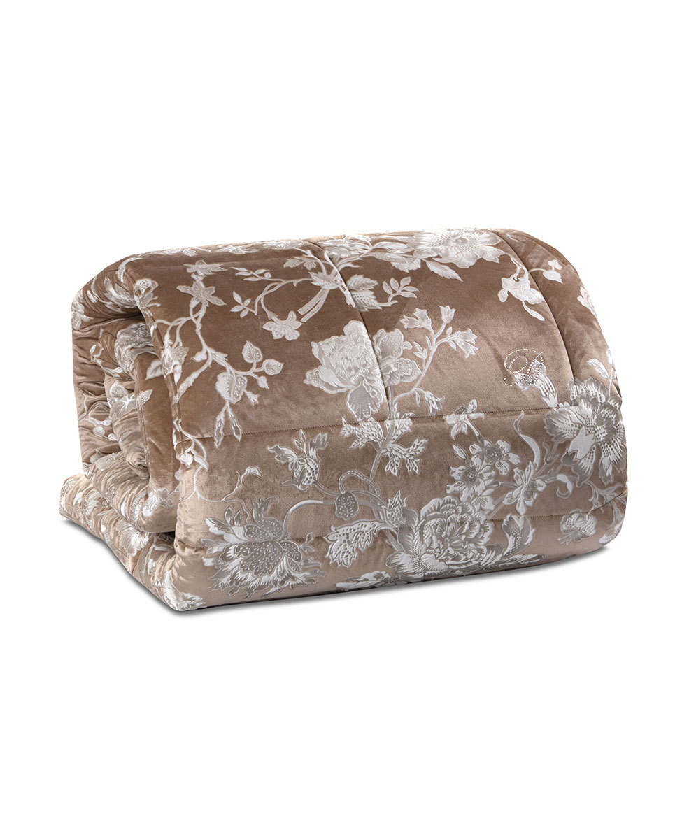 Trapunta Invernale Blumarine Annarosa Matrimoniale Piumone Fantasia in raso  jacquard con cristalli Swarovski – Tempesta Home